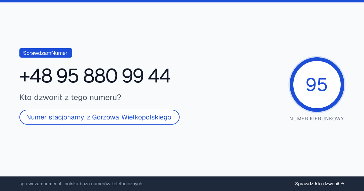 Wynik zaufania i opinie o numerze +48 95 880 99 44, werdykt: neutralny